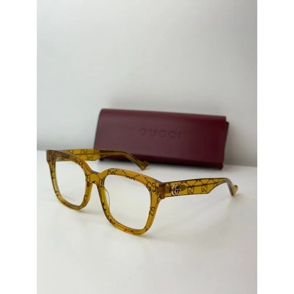 NEW Gucci GG0958O Yellow Monogram Logo Eyeglasses Frames